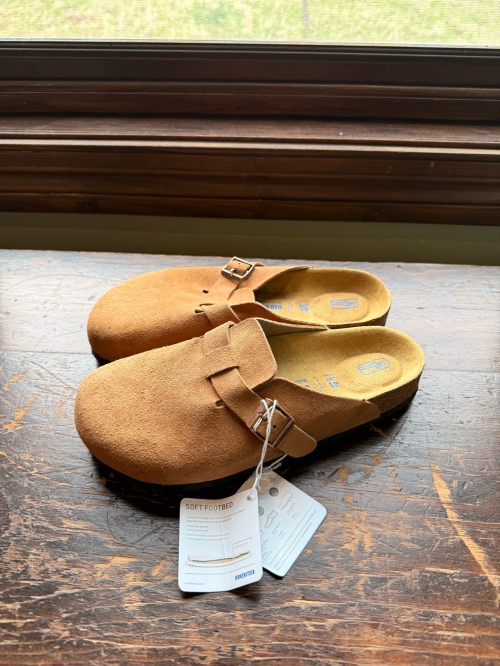 Birkenstock Boston Suede Clog in Camel
